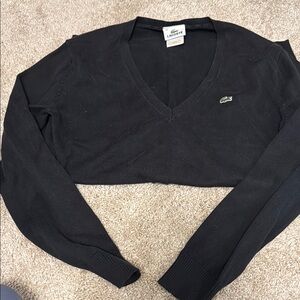 Lacoste Black V-Neck Sweater
